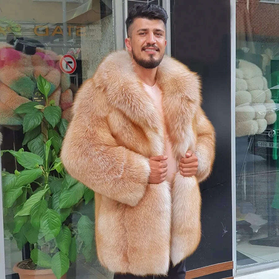 KIMLUD, Mens Fur Jacket For Coats Warm Winter Real Fox Coat Best Selling Styles, KIMLUD Womens ClothesKIMLUD, Mens Fur Jacket For Coats Warm Winter Real Fox Coat Best Selling Styles, 4 / M, KIMLUD APPAREL - Womens Clothes