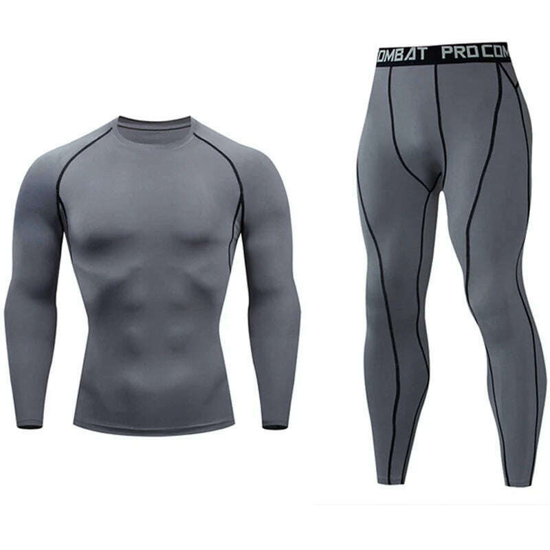 KIMLUD, Men's Gym Clothing Short Running Man Compression tights perspiration Track suit Gym Man black T shirt Sport Pants S-XXXXL, KIMLUD Womens ClothesKIMLUD, Men's Gym Clothing Short Running Man Compression tights perspiration Track suit Gym Man black T shirt Sport Pants S-XXXXL, gray 1 / S, KIMLUD APPAREL - Womens Clothes