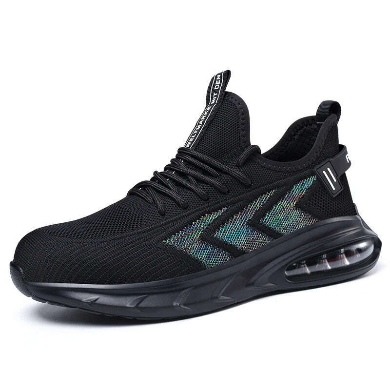 KIMLUD, Men's Industrial Safety Work Boots Steel Toe Mesh Breathable Fashionable Work Sneakers Anti-smashing for Man, Black / 41, KIMLUD APPAREL - Womens Clothes