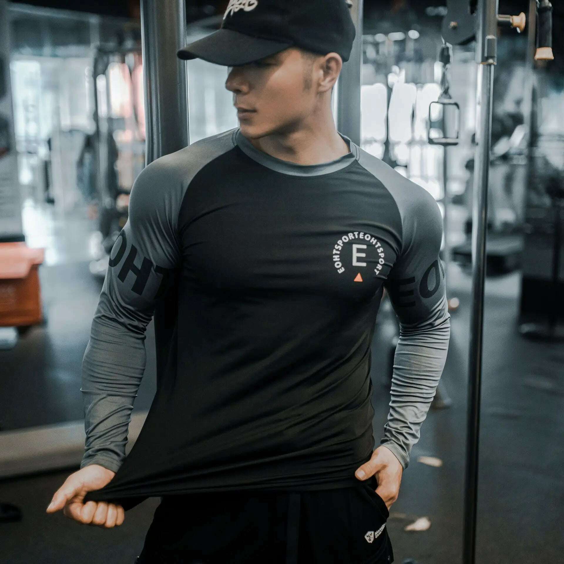 KIMLUD, Men's Long Sleeve T-Shirt for Sports Fitness Training Clothing Quick Drying Breathable Elastic Bottoming Shirt New Arrival Spring Autumn, black / M(155-165)CM, KIMLUD APPAREL - Womens Clothes