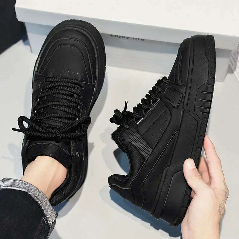 Men's Luxury Sneakers White Leather Casual Shoes Comfortable Running Shoes for Men Luxury Platform Sport Shoes Zapatillas Hombre - KIMLUD