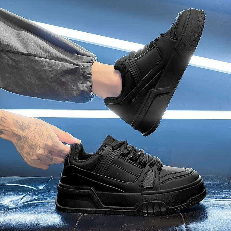 Men's Luxury Sneakers White Leather Casual Shoes Comfortable Running Shoes for Men Luxury Platform Sport Shoes Zapatillas Hombre - KIMLUD