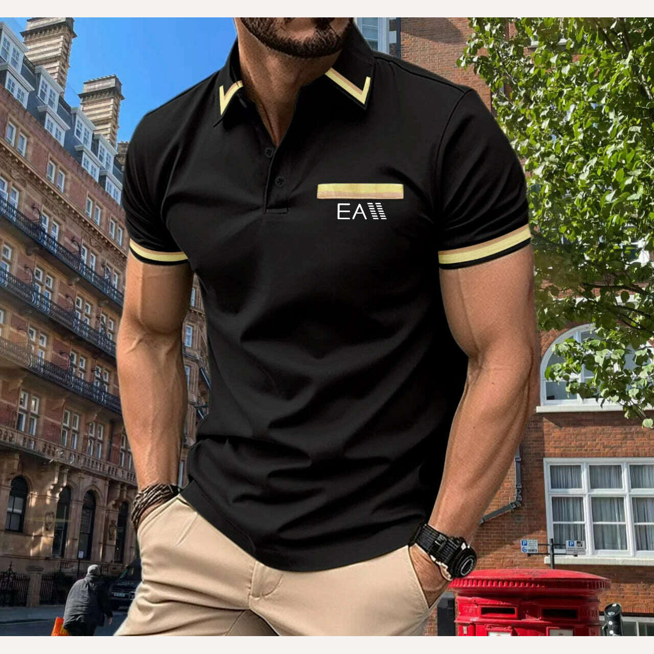KIMLUD, Men's New T-shirt Shirt Simple and Versatile Shopping Leisure Men's Summer Polo Shirt Button Print s-3XL Men's Top, k-11 / XXXL 185cm, KIMLUD APPAREL - Womens Clothes