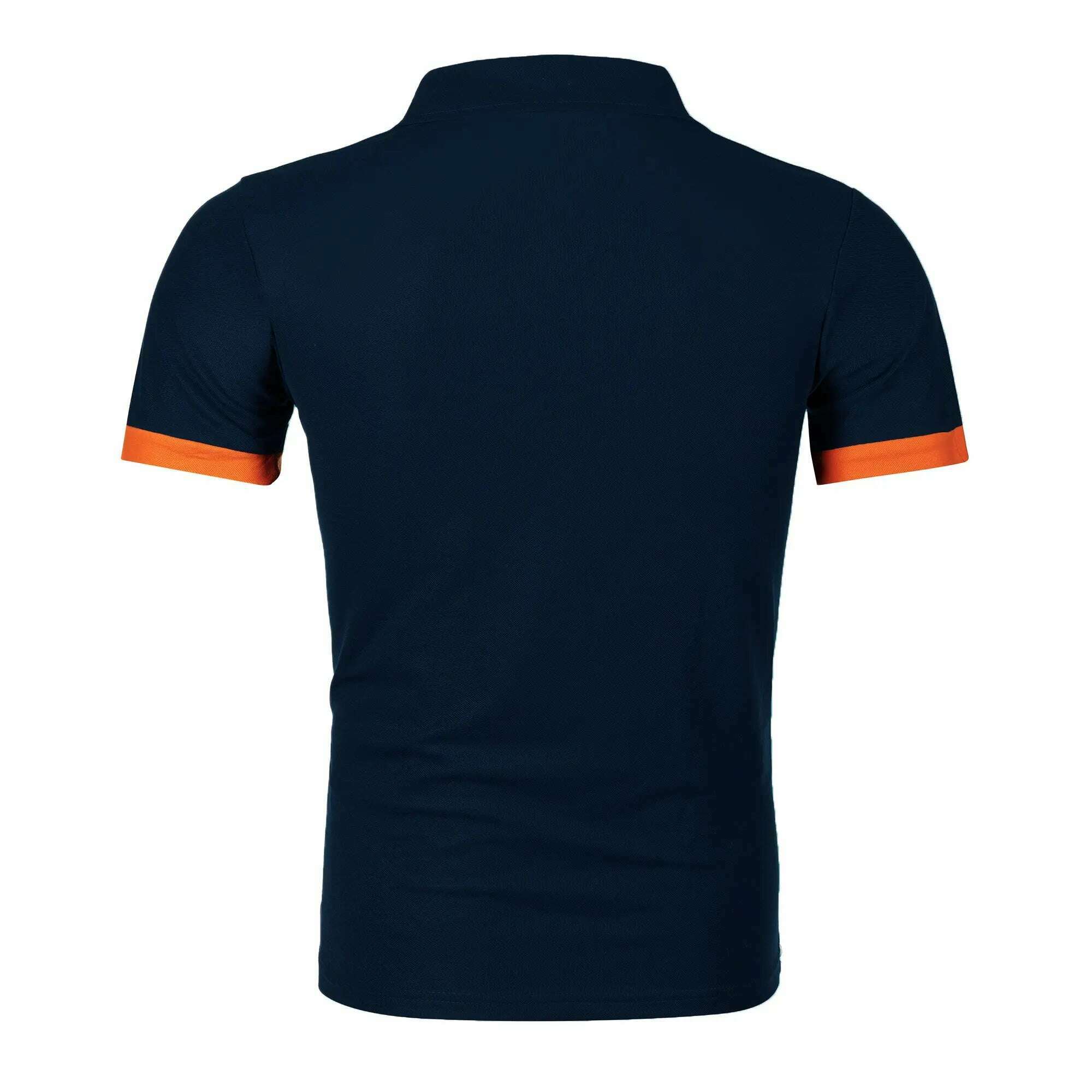 Men's short sleeve color matching fashion with men's lapel short sleeve - KIMLUD