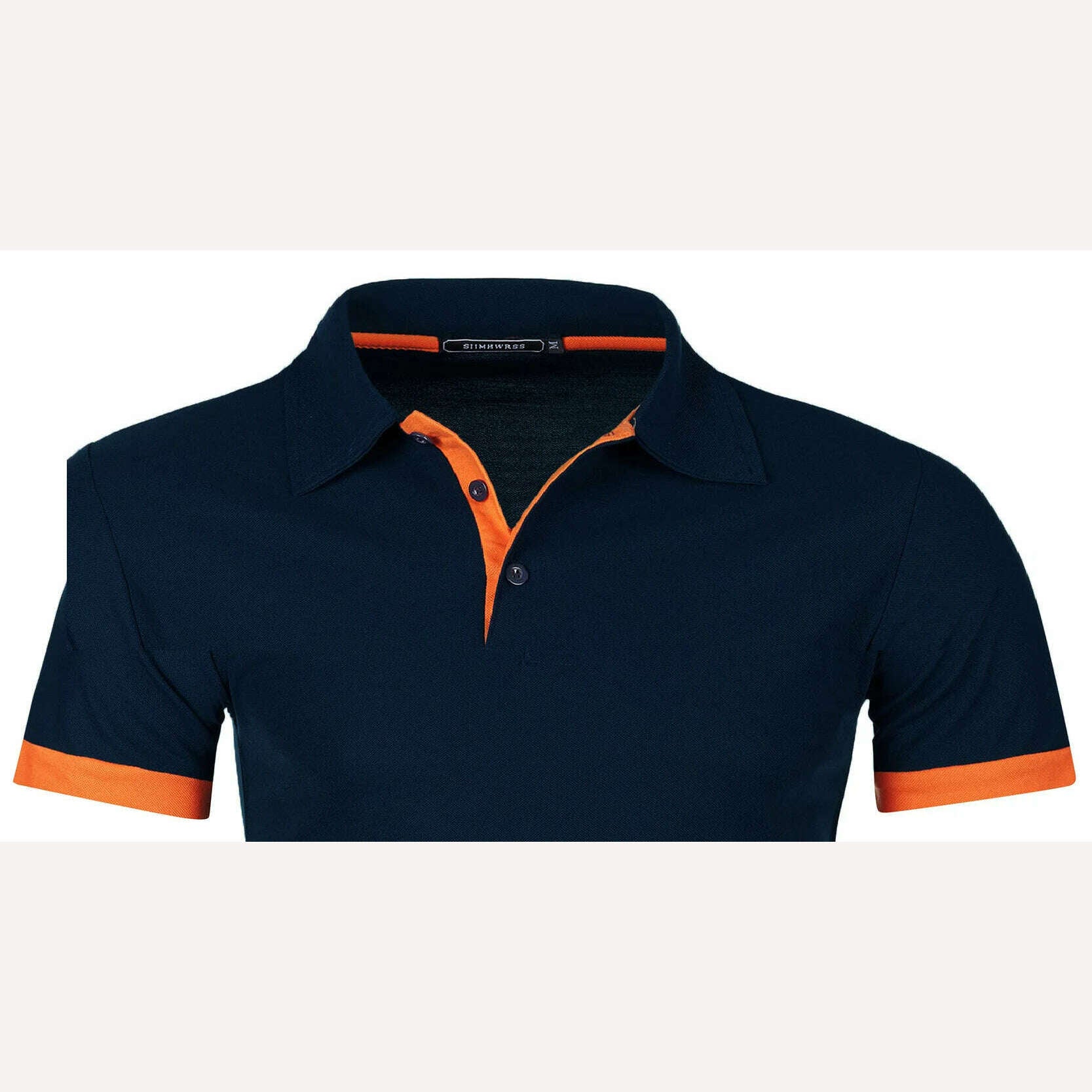 Men's short sleeve color matching fashion with men's lapel short sleeve - KIMLUD