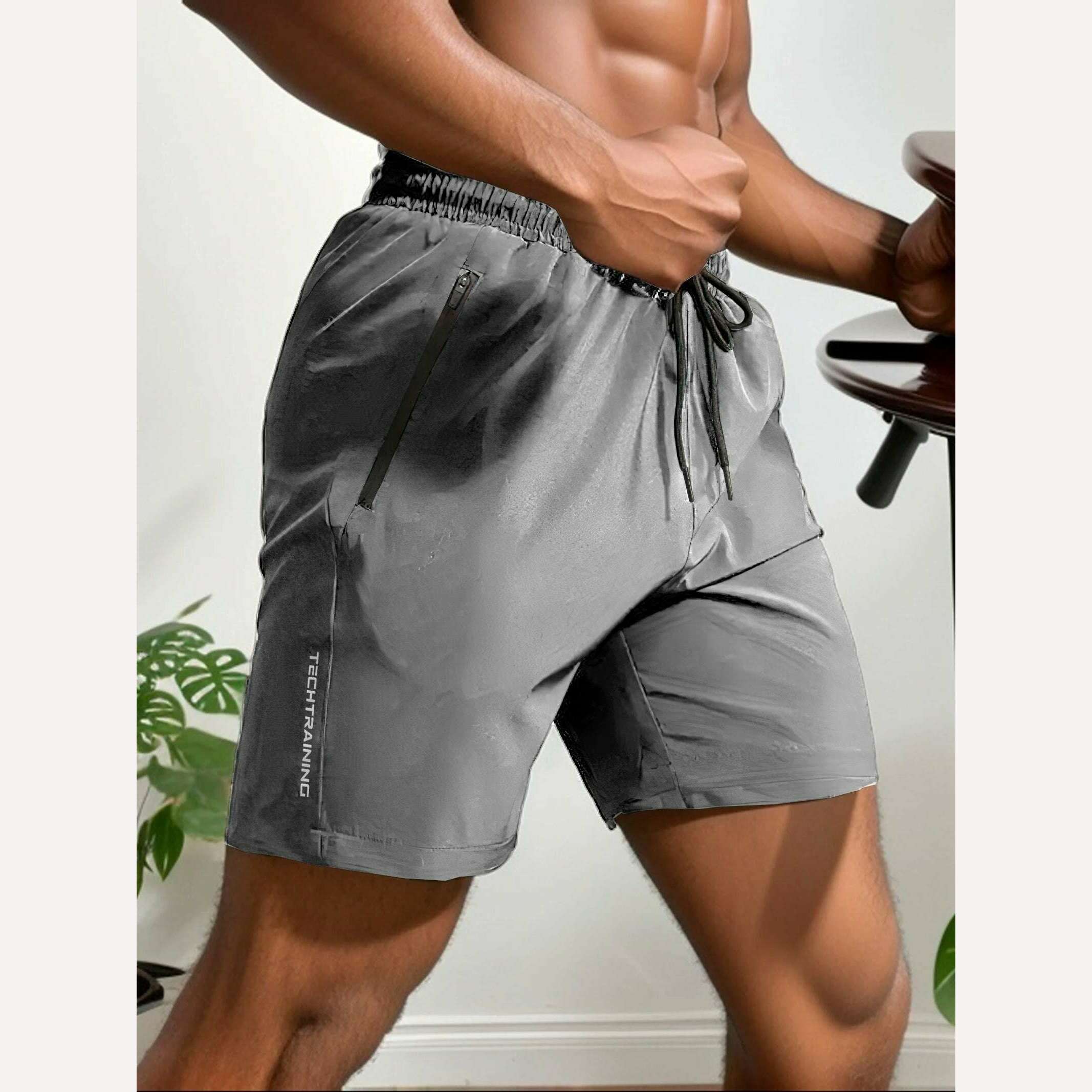 KIMLUD, Men's shorts, sports, fitness, cycling, outdoor hiking shorts, running fast dry, cool, breathable, sweat absorbing, and micro el, GRAY / XL, KIMLUD APPAREL - Womens Clothes