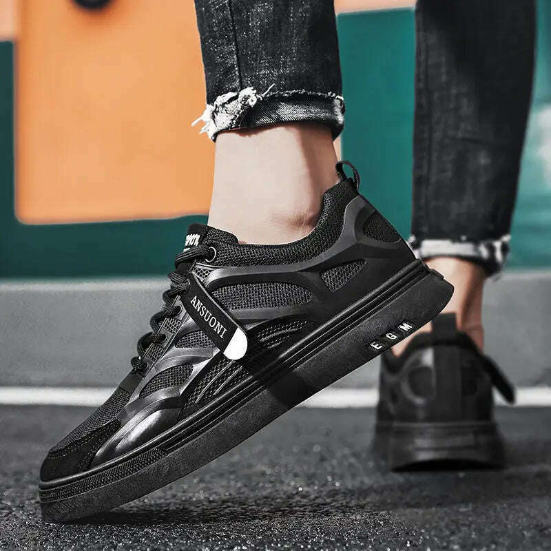 KIMLUD, Men's Sneakers 2024 New Mesh Breathable Casual Shoes for Men Fashion Male Flats Lace-up Platform Tennis Shoes Zapatillas Hombre, KIMLUD Womens Clothes