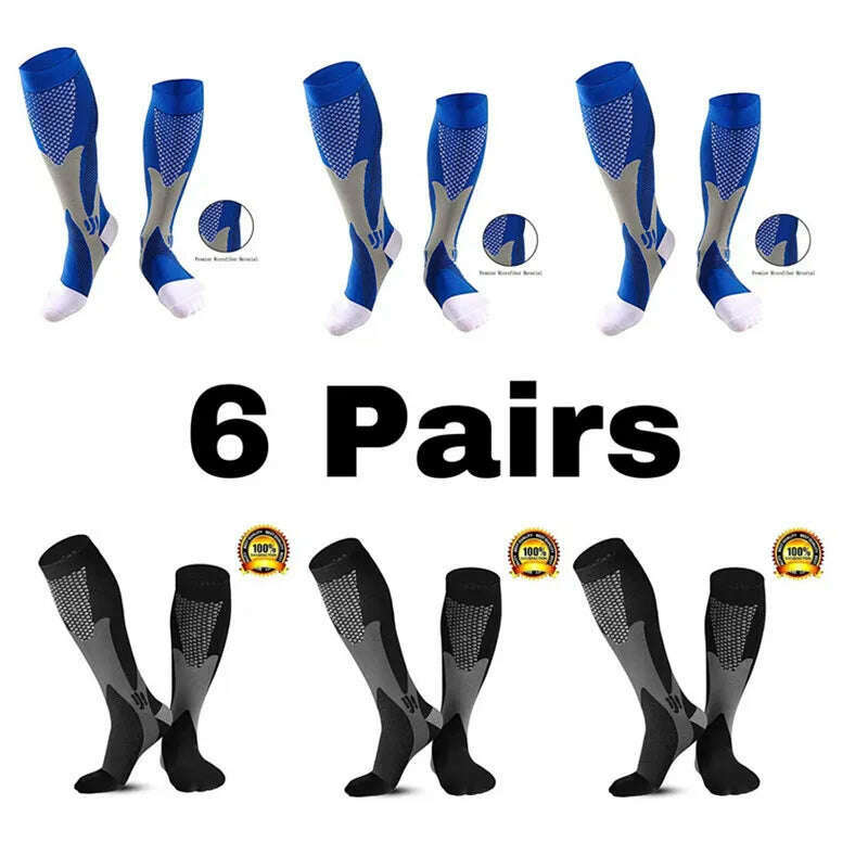 Men's Sports Compression Socks Varicose Veins Cycling Socks Nursing Running Compression Socks Nurse Outdoor Natural Hiking - KIMLUD