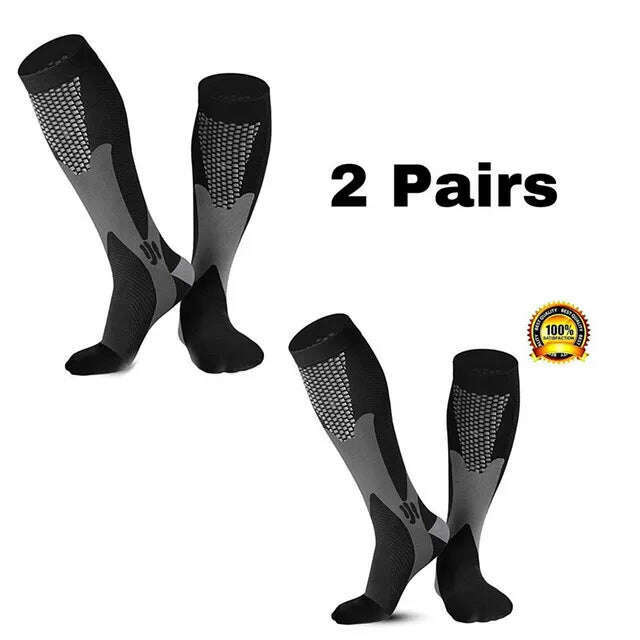 Men's Sports Compression Socks Varicose Veins Cycling Socks Nursing Running Compression Socks Nurse Outdoor Natural Hiking - KIMLUD