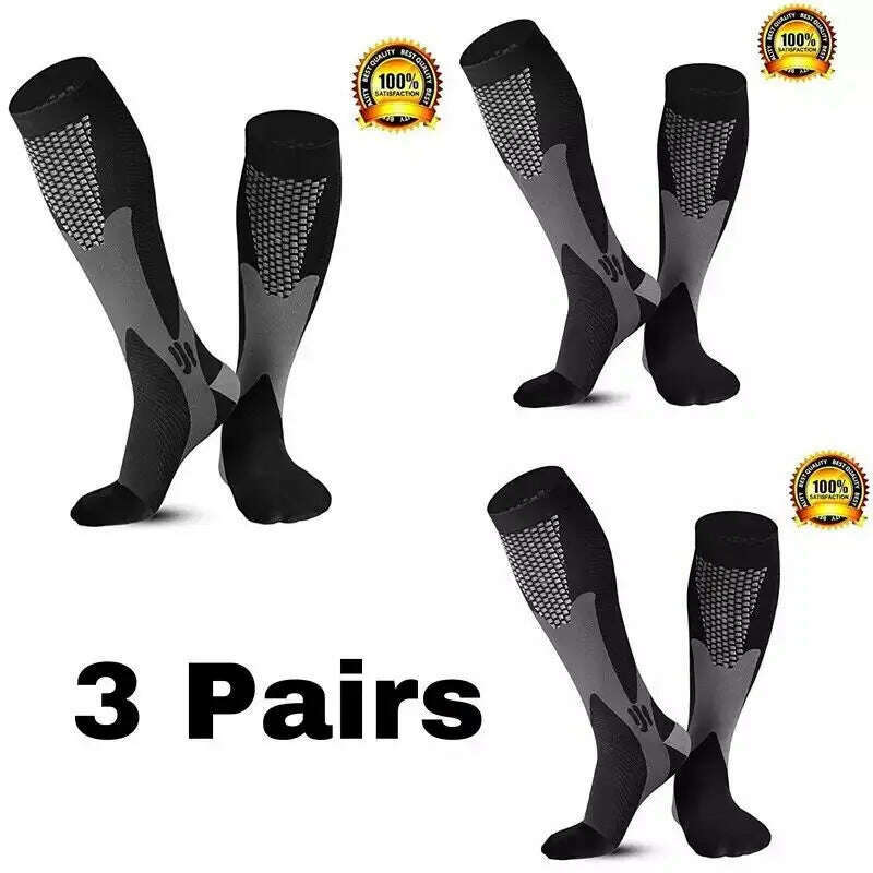 Men's Sports Compression Socks Varicose Veins Cycling Socks Nursing Running Compression Socks Nurse Outdoor Natural Hiking - KIMLUD