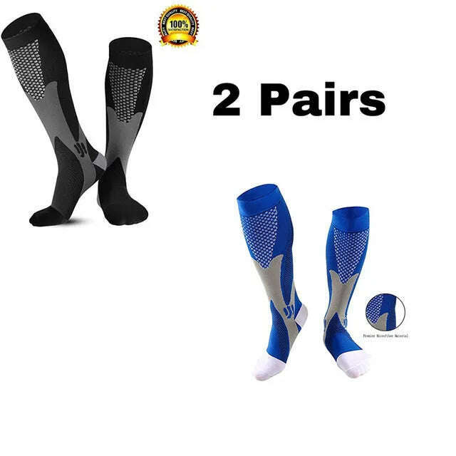 Men's Sports Compression Socks Varicose Veins Cycling Socks Nursing Running Compression Socks Nurse Outdoor Natural Hiking - KIMLUD