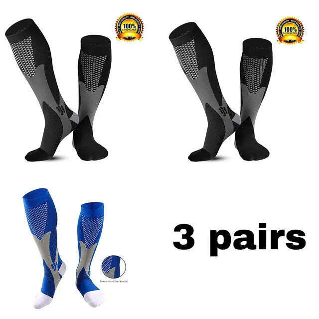 Men's Sports Compression Socks Varicose Veins Cycling Socks Nursing Running Compression Socks Nurse Outdoor Natural Hiking - KIMLUD