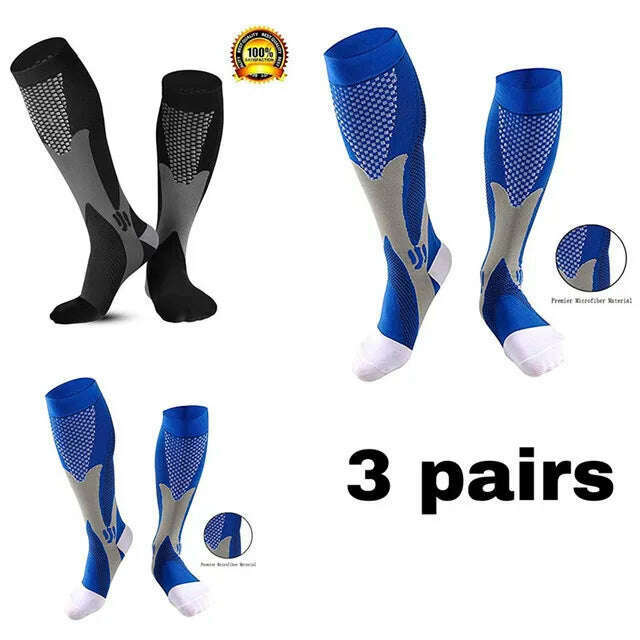 Men's Sports Compression Socks Varicose Veins Cycling Socks Nursing Running Compression Socks Nurse Outdoor Natural Hiking - KIMLUD