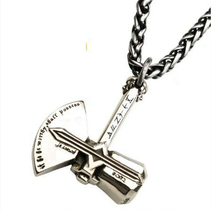 Mens Vintage Necklace Navy Pirate Anchor Pendant Ship Rudder Punk Jewelry Gift - KIMLUD