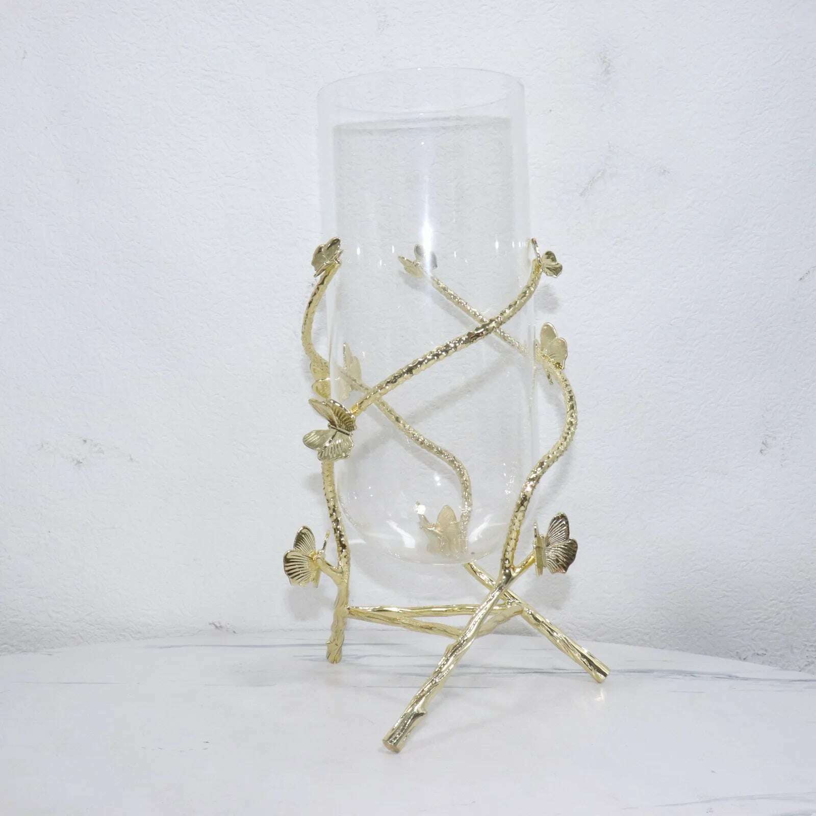 KIMLUD, Metal Glass Vase, Flower Arrangement TV Cabinet, Hydroponic Plant Decoration, Tabletop Decoration, European Wedding Celebration, 1pcs-L, KIMLUD APPAREL - Womens Clothes