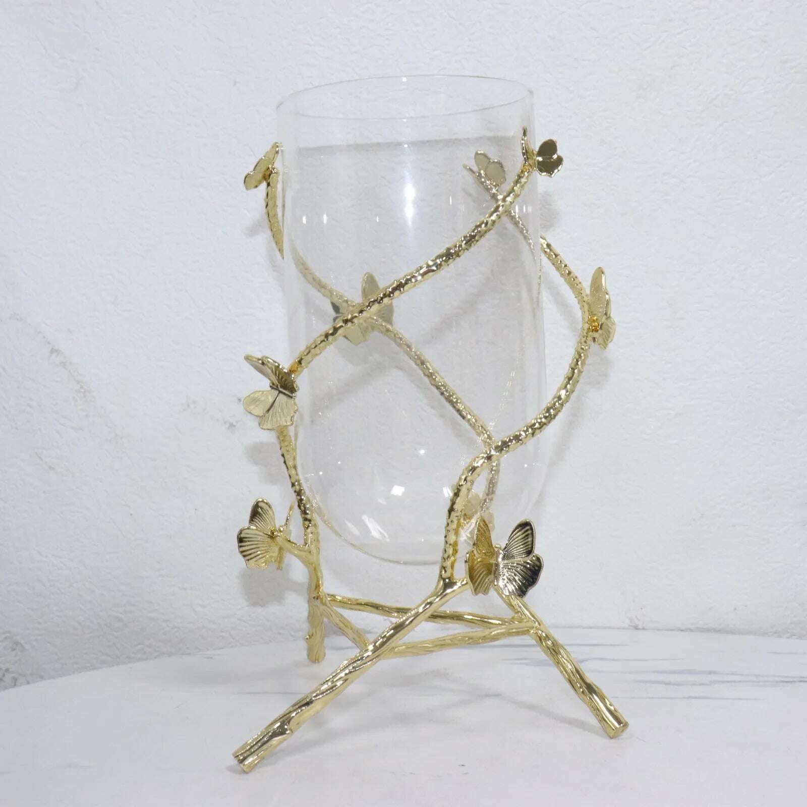KIMLUD, Metal Glass Vase, Flower Arrangement TV Cabinet, Hydroponic Plant Decoration, Tabletop Decoration, European Wedding Celebration, 1pcs-S, KIMLUD APPAREL - Womens Clothes