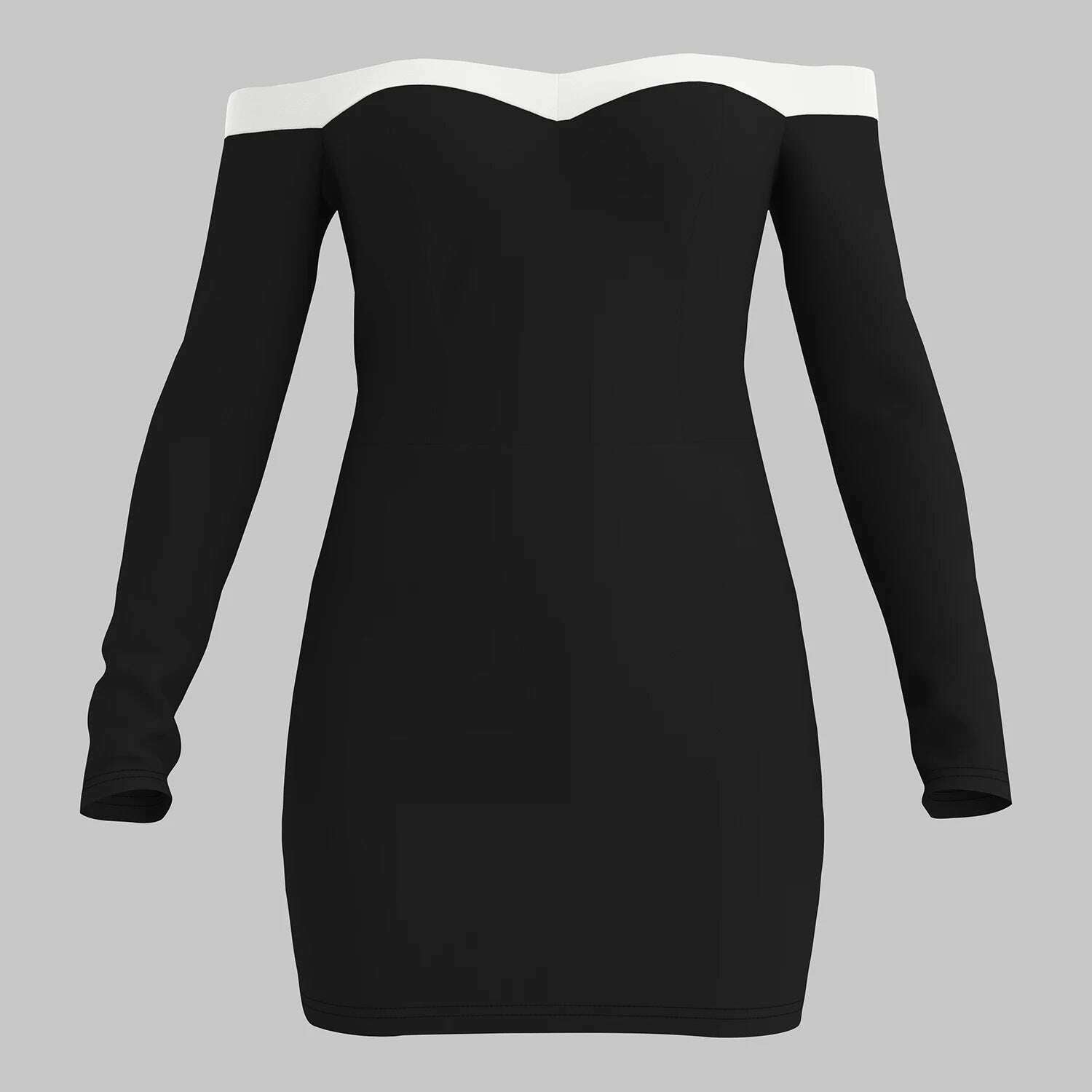 KIMLUD, Mia Muse Women'S Dresses All Seasons French Sexy Decent Solid Color Off Shoulder Sweetheart Neck Party Mini Dresses, KIMLUD Womens Clothes