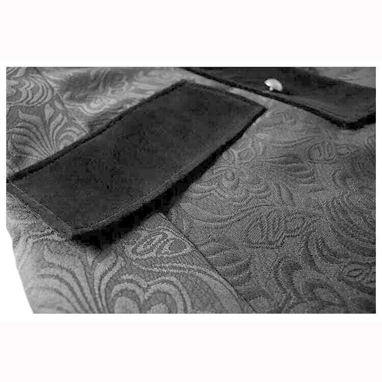 KIMLUD, Middle Ages Prince Cosplay Black Turn Down Collar Steampunk Men Jacket Long Sleeve Gothic Noble Men Texudo Medieval Costume, KIMLUD Womens Clothes