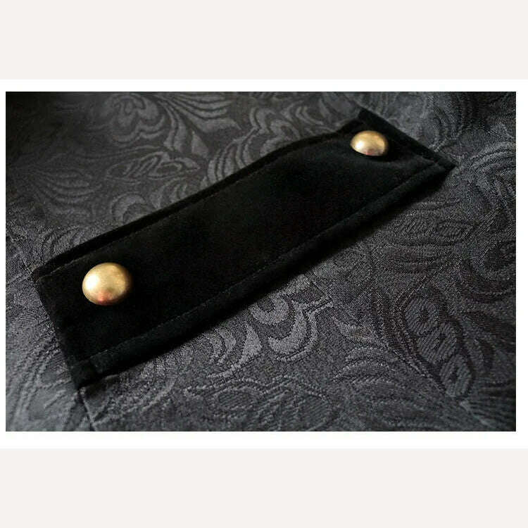 KIMLUD, Middle Ages Prince Cosplay Black Turn Down Collar Steampunk Men Jacket Long Sleeve Gothic Noble Men Texudo Medieval Costume, KIMLUD Womens Clothes