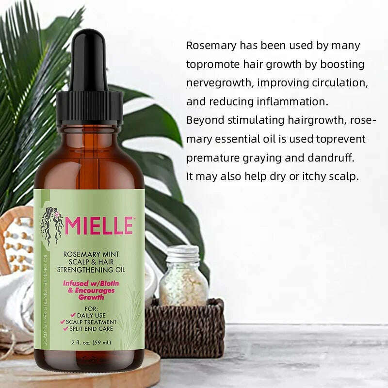 KIMLUD, Mielle Original Rosemary Mint Scalp Hair Strengthening Oil Biotin Essential Oils Nourishing Treatment Split Ends Dry All Types, KIMLUD Womens Clothes