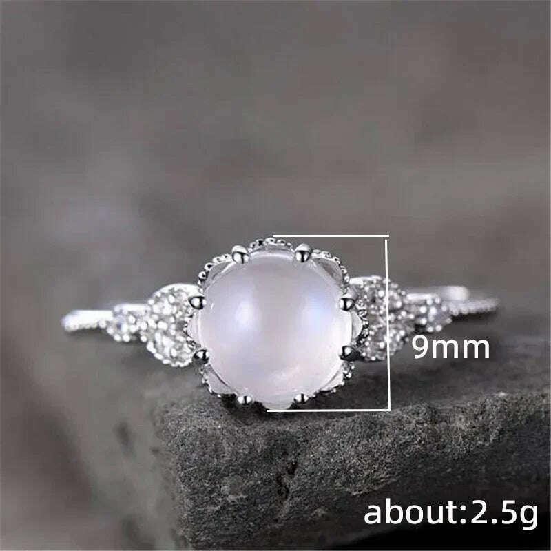 KIMLUD, Milangirl Large Oval Fire Opal Rings for Women Fashion Jewelry White Moonstone Bright Color S for Women Wedding Engagement, 6 / Q033, KIMLUD APPAREL - Womens Clothes