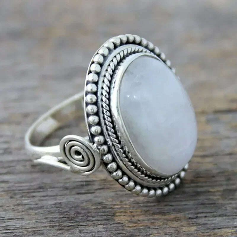 KIMLUD, Milangirl Large Oval Fire Opal Rings for Women Fashion Jewelry White Moonstone Bright Color S for Women Wedding Engagement, 6 / H295, KIMLUD APPAREL - Womens Clothes
