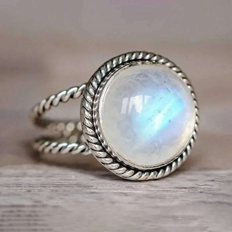 KIMLUD, Milangirl Large Oval Fire Opal Rings for Women Fashion Jewelry White Moonstone Bright Color S for Women Wedding Engagement, 6 / H281, KIMLUD APPAREL - Womens Clothes