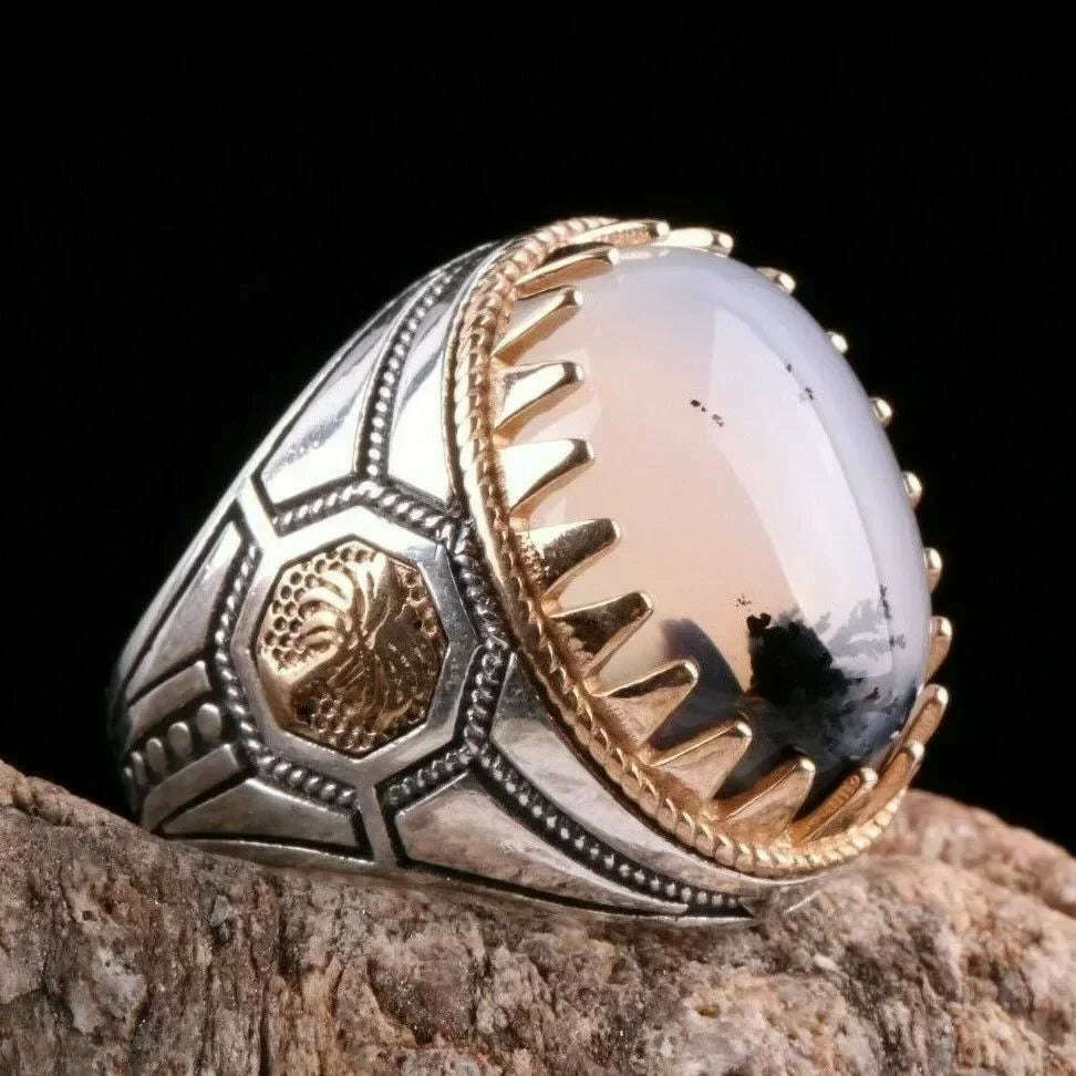 KIMLUD, Milangirl Large Oval Fire Opal Rings for Women Fashion Jewelry White Moonstone Bright Color S for Women Wedding Engagement, 6 / AJZ3369, KIMLUD APPAREL - Womens Clothes