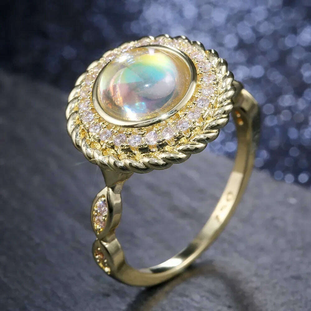 KIMLUD, Milangirl Large Oval Fire Opal Rings for Women Fashion Jewelry White Moonstone Bright Color S for Women Wedding Engagement, 6 / F145 1, KIMLUD APPAREL - Womens Clothes