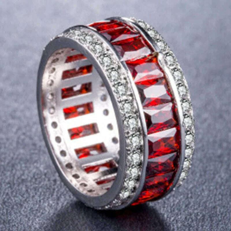 KIMLUD, Milangirl Luxury Romantic Zircon Wedding Engagement Round Circle Couple Rings For women Jewelry Ring, KIMLUD Womens Clothes