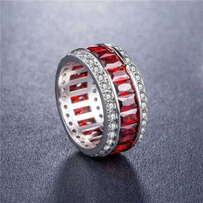 KIMLUD, Milangirl Luxury Romantic Zircon Wedding Engagement Round Circle Couple Rings For women Jewelry Ring, KIMLUD Womens Clothes