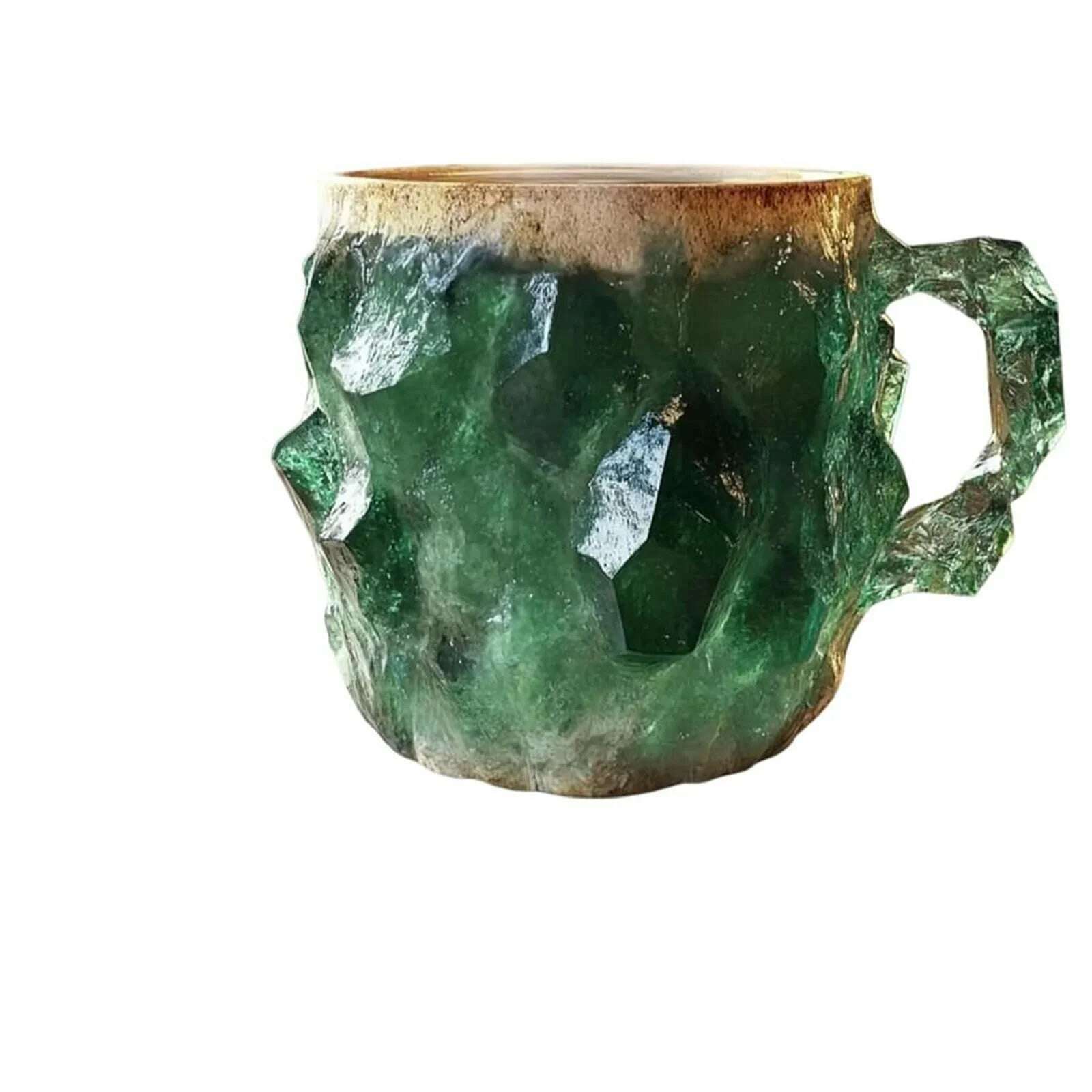 KIMLUD, Mineral Crystal Coffee Mug, 2024 New Multi Colour Natural Mineral Crystal Coffee Mug, Colourful Elegant Birthday Gift for Home, GREEN / 301-400ml, KIMLUD APPAREL - Womens Clothes