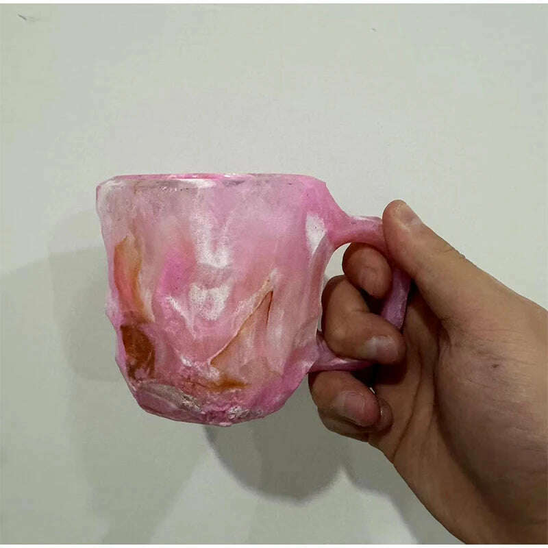 KIMLUD, Mineral Crystal Coffee Mugs Resin Distinctive Multi Color Relief Printing High-capacity Water Cup Colourful Christmas Gift Mugs, KIMLUD Womens Clothes