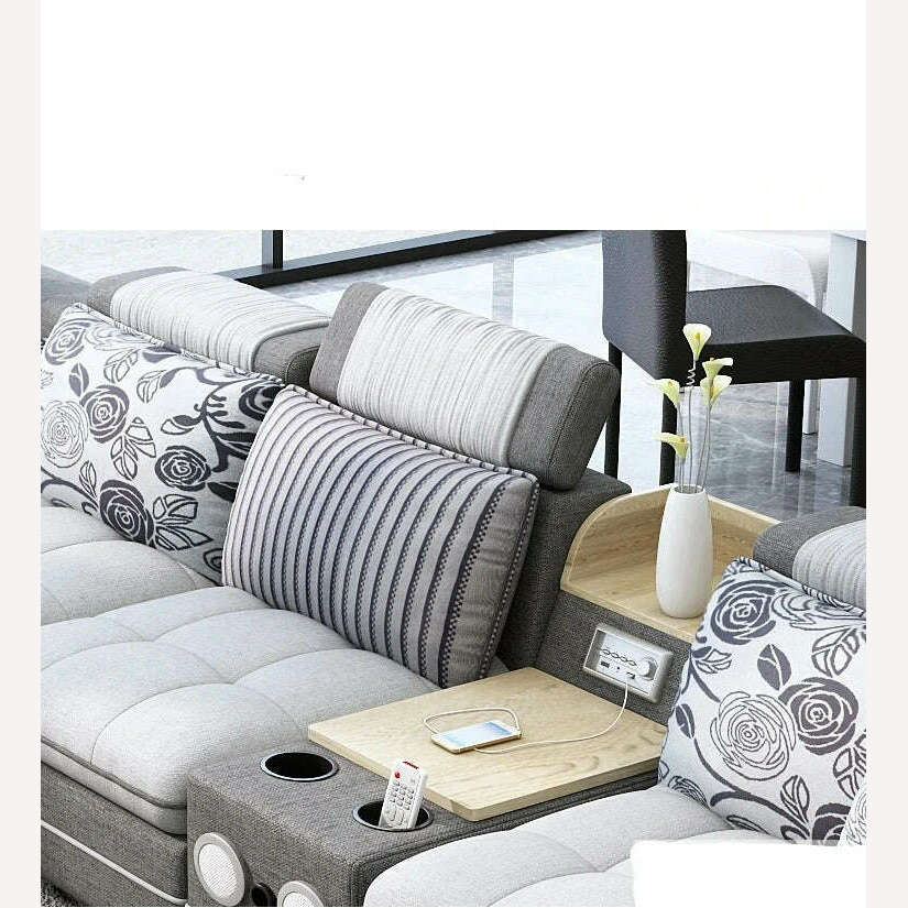 KIMLUD, MINGDIBAO Bluetooth Sectional Sofa Bed Sets Big U Shape Corner Cloth Couch with Speaker Sound System for Living Room Furniture, KIMLUD Womens Clothes