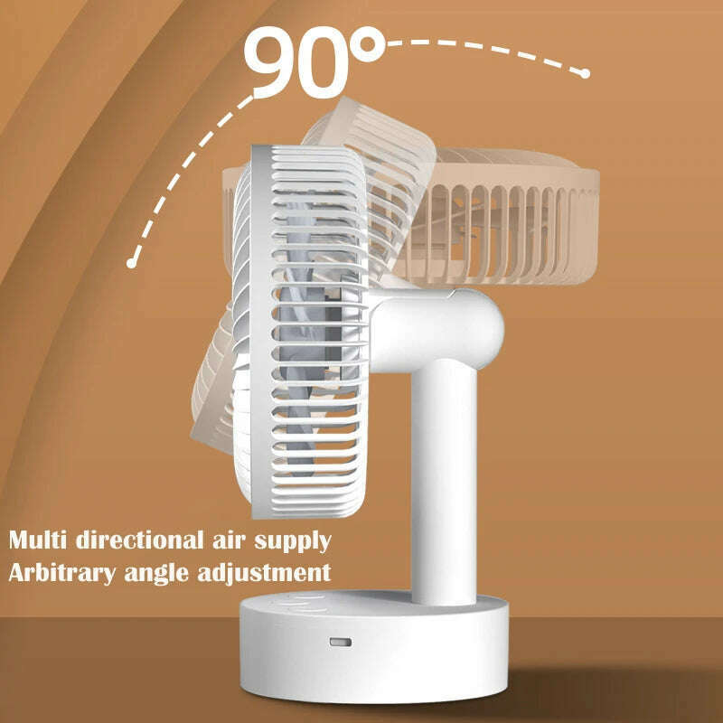 KIMLUD, Mini Oscillating Fan, Portable Battery-Operated Table Fan with 4 Speed Levels, 6-inch Desk fan with Timer, KIMLUD Womens Clothes