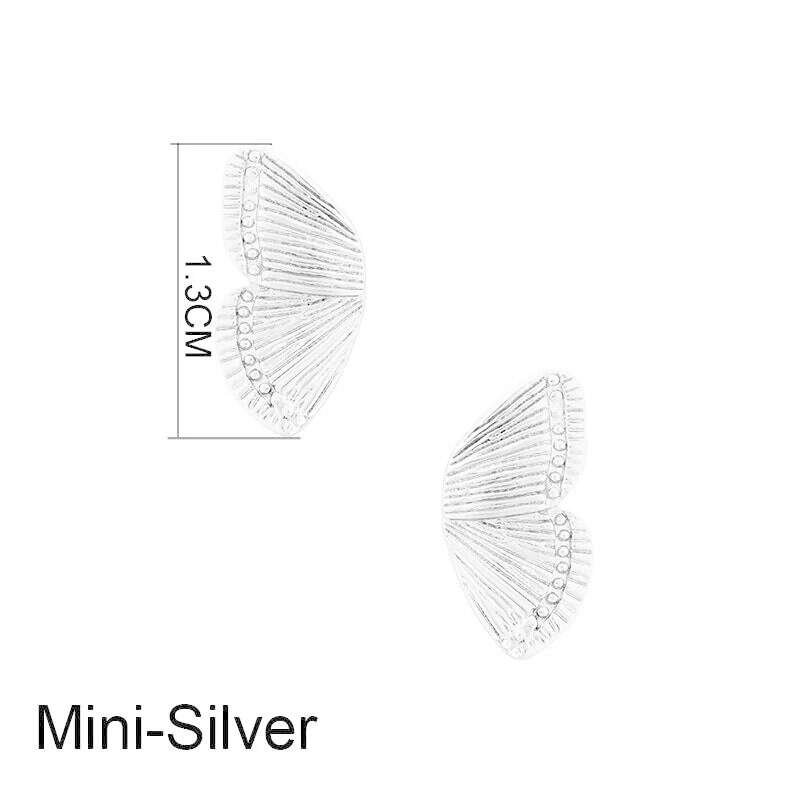 KIMLUD, Mini Size Butterfly Stud Earrings For Women Ladies Fashion Minimal Personalizied Small Jewelry, Silver, KIMLUD APPAREL - Womens Clothes