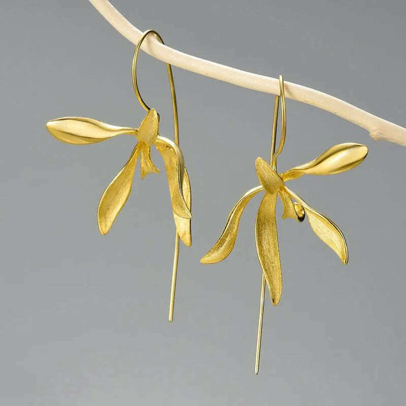 KIMLUD, Minimalist Long Hook Spiral Hoop Earrings for Women Jewelry Fashion Gold Silver Color Geometric Metal Statement Earring, Earrings N266-1, KIMLUD APPAREL - Womens Clothes