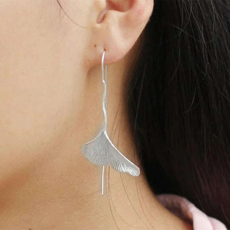 KIMLUD, Minimalist Long Hook Spiral Hoop Earrings for Women Jewelry Fashion Gold Silver Color Geometric Metal Statement Earring, Earrings X091-2, KIMLUD APPAREL - Womens Clothes