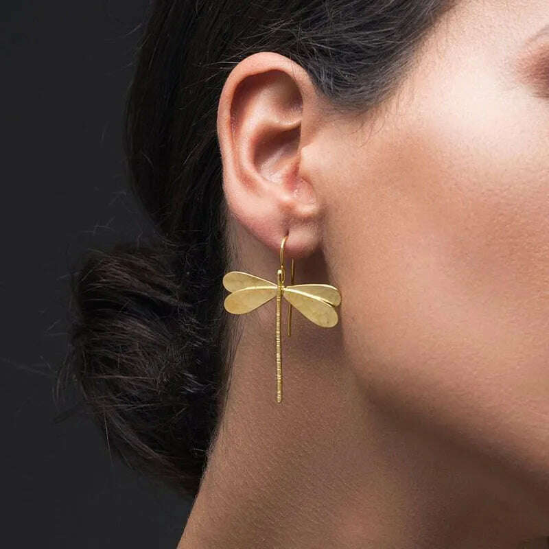 KIMLUD, Minimalist Long Hook Spiral Hoop Earrings for Women Jewelry Fashion Gold Silver Color Geometric Metal Statement Earring, Earrings X170-1, KIMLUD APPAREL - Womens Clothes