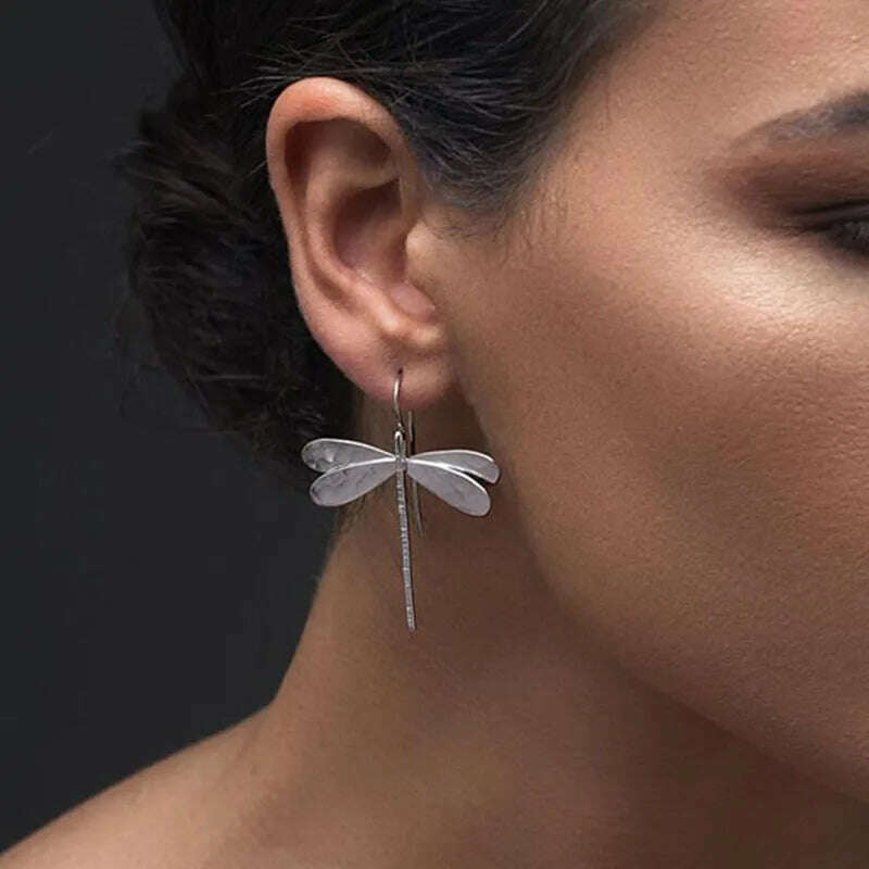KIMLUD, Minimalist Long Hook Spiral Hoop Earrings for Women Jewelry Fashion Gold Silver Color Geometric Metal Statement Earring, Earrings X170-2, KIMLUD APPAREL - Womens Clothes
