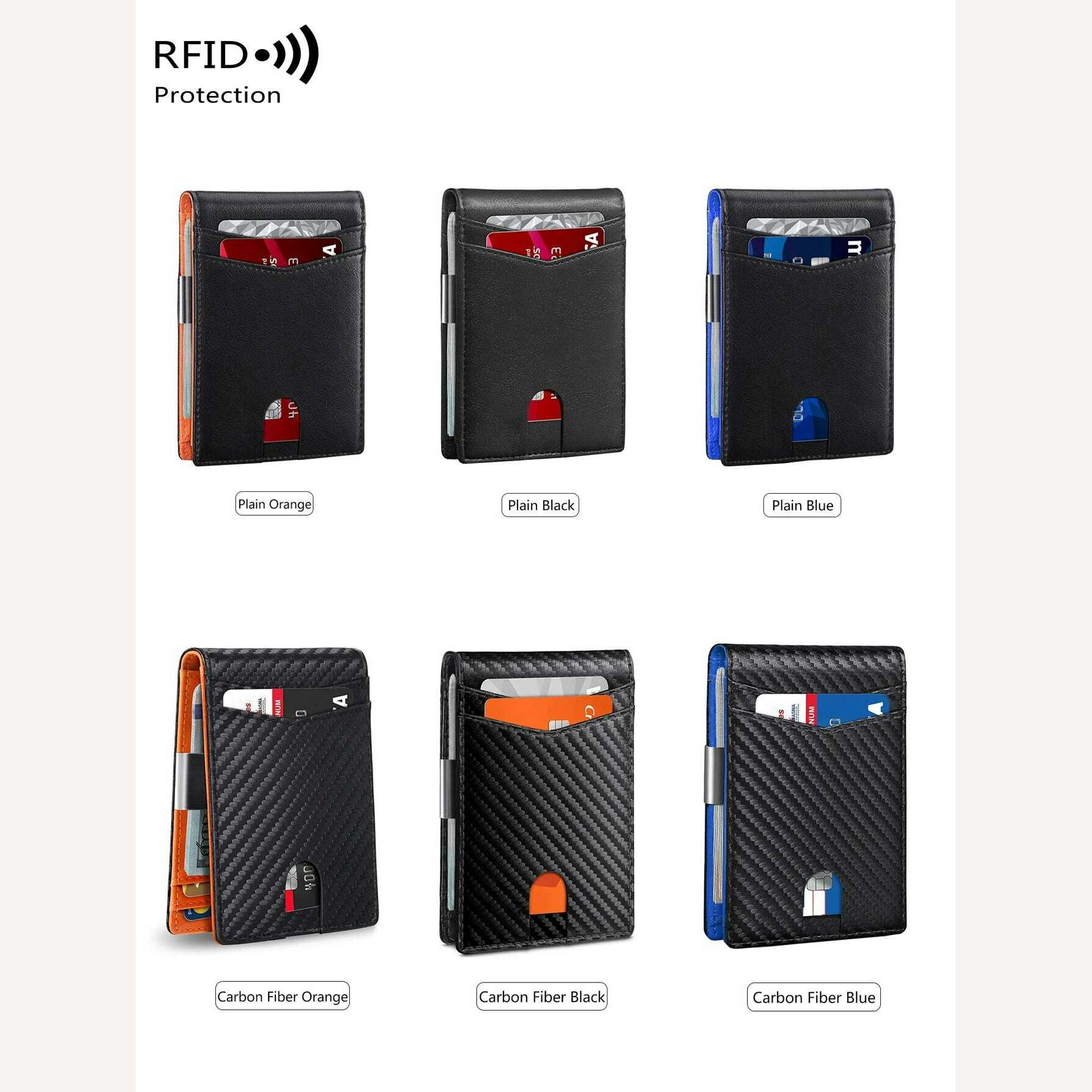 KIMLUD, Minimalist men's RFID blocking multi-functional ultra-thin 12-card wallet, front pocket bi-fold solid color portable card holder, KIMLUD Womens Clothes