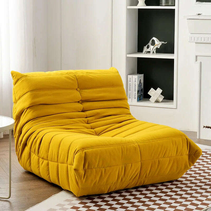 KIMLUD, Minimalist Sofa Nordic Single Luxury Sofa Recliner Balcony Caterpillar Sofa Simple Leisure Sofa Living Room Furniture Muebles, Yellow b / Two Seat, KIMLUD APPAREL - Womens Clothes