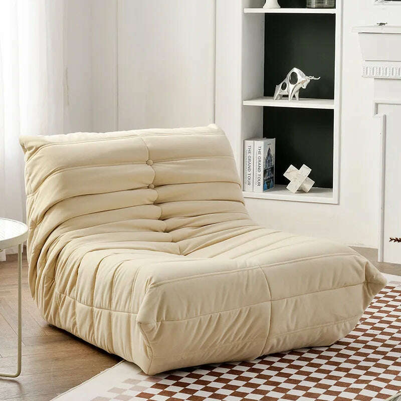 KIMLUD, Minimalist Sofa Nordic Single Luxury Sofa Recliner Balcony Caterpillar Sofa Simple Leisure Sofa Living Room Furniture Muebles, Beige C / One Seat, KIMLUD APPAREL - Womens Clothes