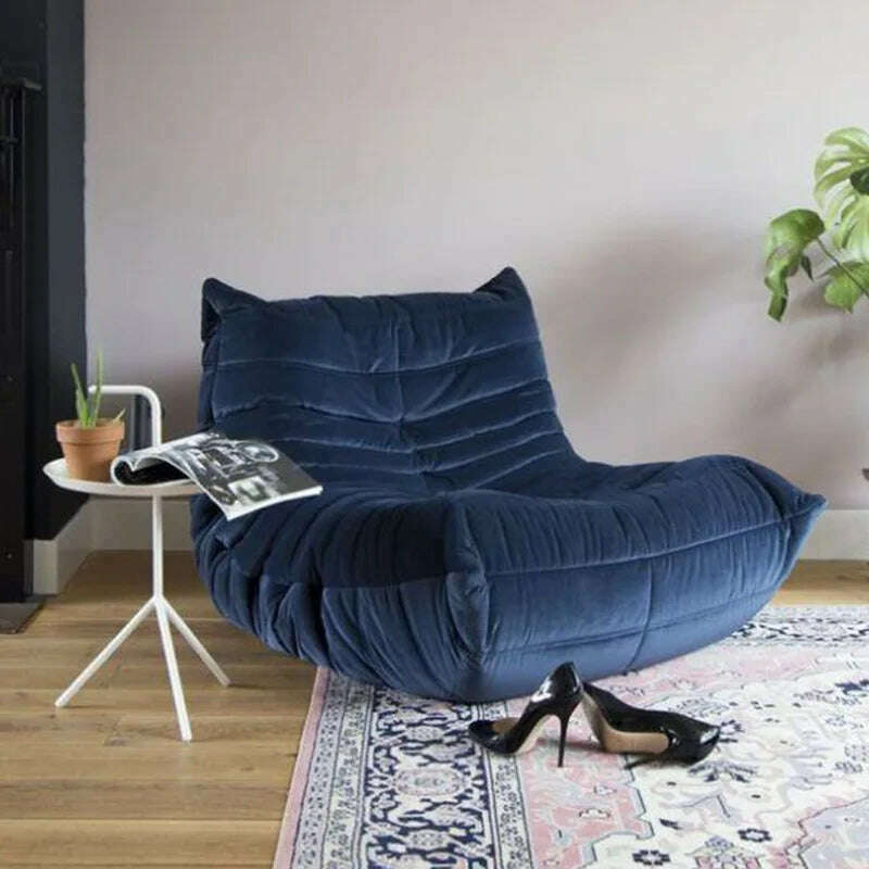 KIMLUD, Minimalist Sofa Nordic Single Luxury Sofa Recliner Balcony Caterpillar Sofa Simple Leisure Sofa Living Room Furniture Muebles, Dark blue E / One Seat, KIMLUD APPAREL - Womens Clothes