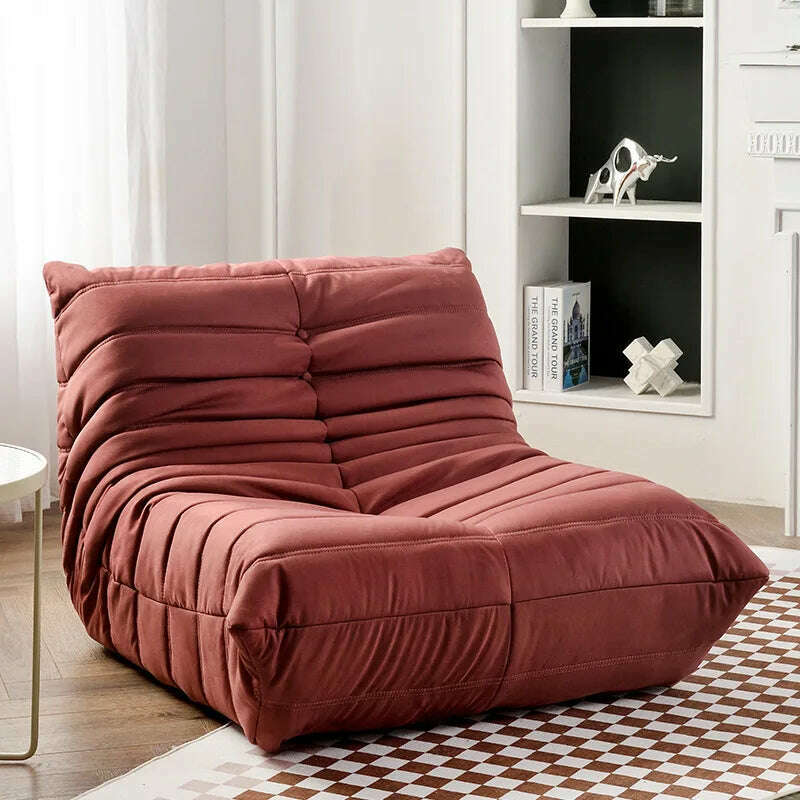 KIMLUD, Minimalist Sofa Nordic Single Luxury Sofa Recliner Balcony Caterpillar Sofa Simple Leisure Sofa Living Room Furniture Muebles, Red R / One Seat, KIMLUD APPAREL - Womens Clothes