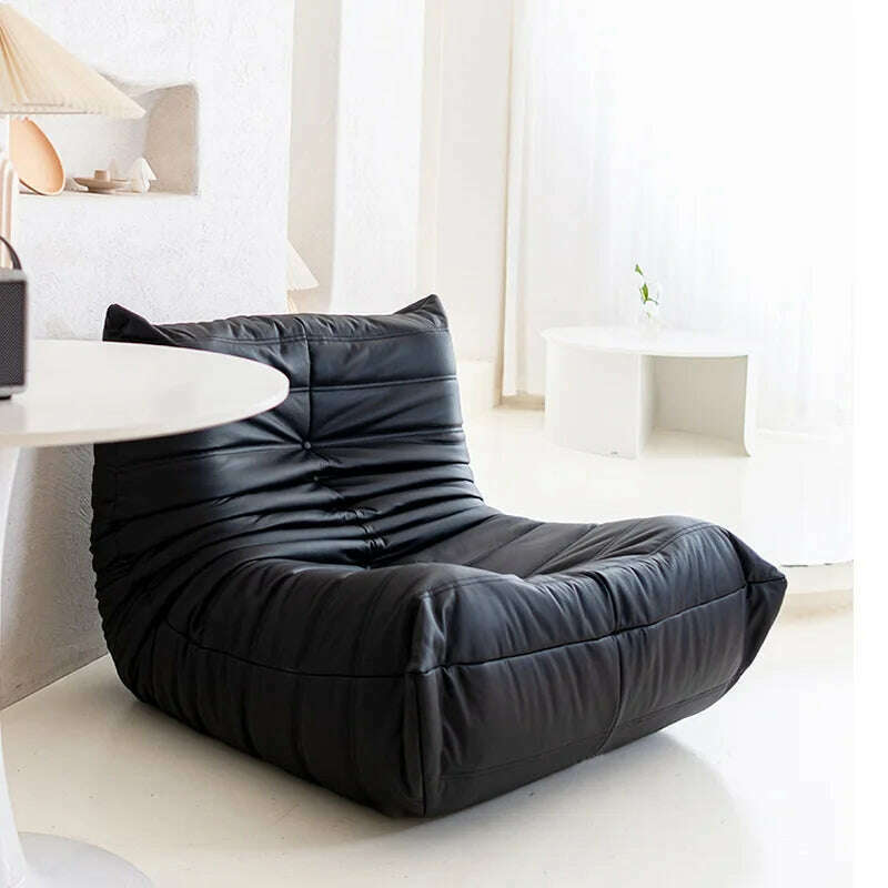 KIMLUD, Minimalist Sofa Nordic Single Luxury Sofa Recliner Balcony Caterpillar Sofa Simple Leisure Sofa Living Room Furniture Muebles, Black leather G / One Seat, KIMLUD APPAREL - Womens Clothes