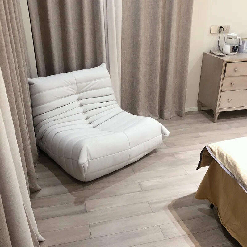 KIMLUD, Minimalist Sofa Nordic Single Luxury Sofa Recliner Balcony Caterpillar Sofa Simple Leisure Sofa Living Room Furniture Muebles, Beige K / Two Seat, KIMLUD APPAREL - Womens Clothes