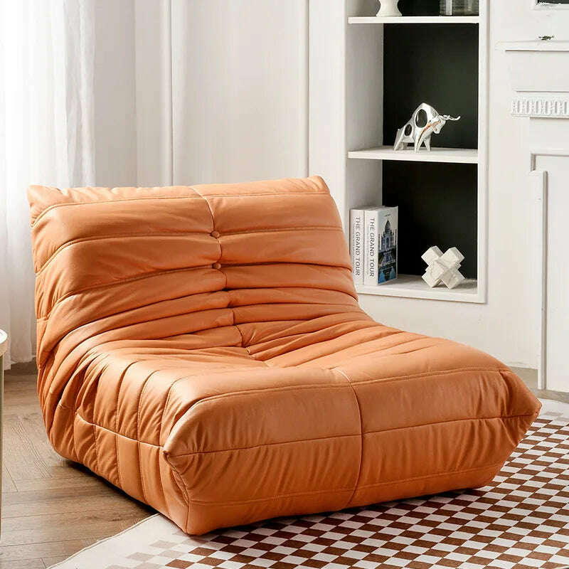 KIMLUD, Minimalist Sofa Nordic Single Luxury Sofa Recliner Balcony Caterpillar Sofa Simple Leisure Sofa Living Room Furniture Muebles, -Orange L / One Seat, KIMLUD APPAREL - Womens Clothes