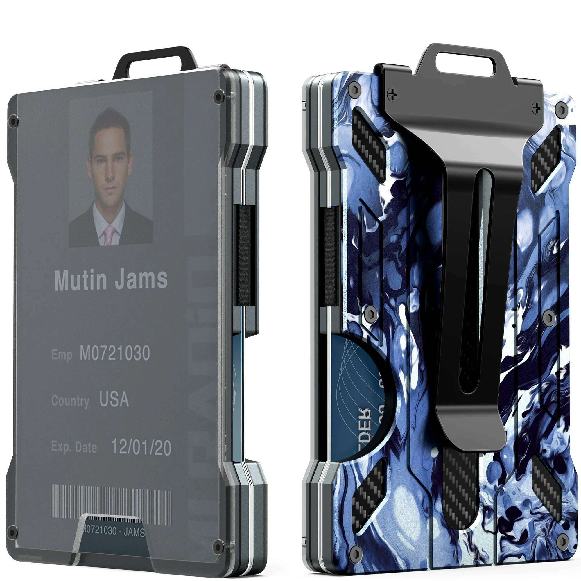 KIMLUD, Minimalist Wallet for Men- Slim Aluminum Metal Money Clip Wallet with Clear ID Card Holder, RFID Blocking, Holds up 15 Cards, Neo Chrome / CHINA, KIMLUD APPAREL - Womens Clothes