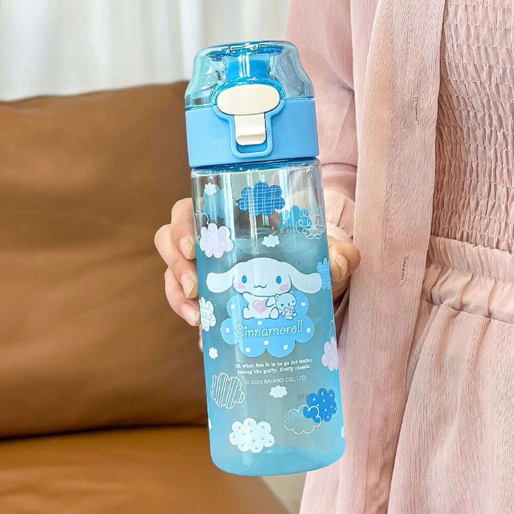 KIMLUD, MINISO 550ML Bottle Water Sanrio Anime My Melody Portable Drinking Cup With Kuromi Outdoor Sports Fitness Travel Water Bottle, KIMLUD Womens Clothes
